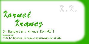 kornel krancz business card